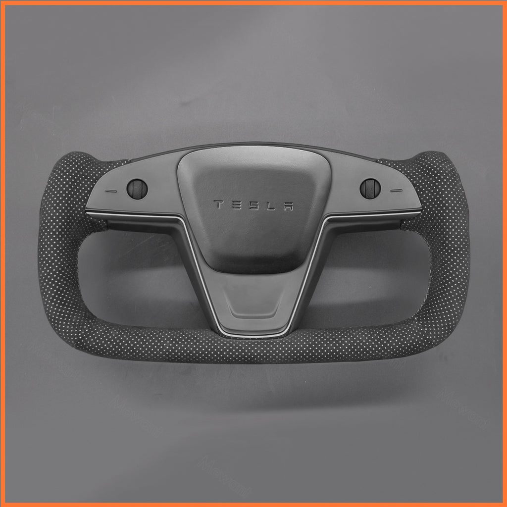 MEWANT Couvre Volant pour Yoke Lenkrad Tesla Model S 2022-2023 / Model X 2022-2023