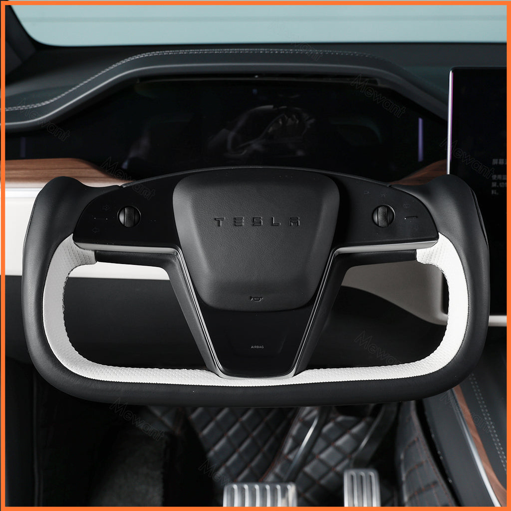 MEWANT Couvre Volant pour Yoke Lenkrad Tesla Model S 2022-2023 / Model X 2022-2023