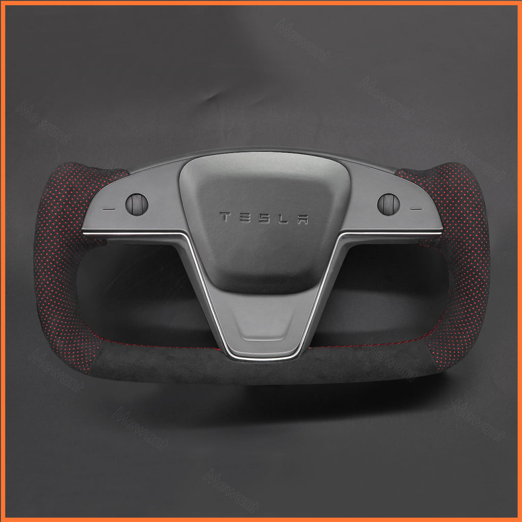 MEWANT Couvre Volant pour Yoke Lenkrad Tesla Model S 2022-2023 / Model X 2022-2023