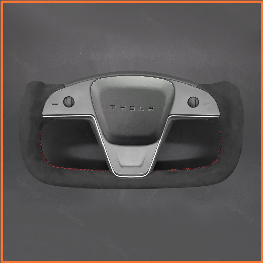 MEWANT Couvre Volant pour Yoke Lenkrad Tesla Model S 2022-2023 / Model X 2022-2023