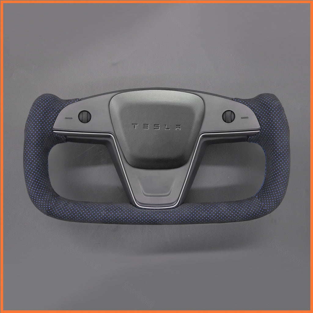 MEWANT Couvre Volant pour Yoke Lenkrad Tesla Model S 2022-2023 / Model X 2022-2023