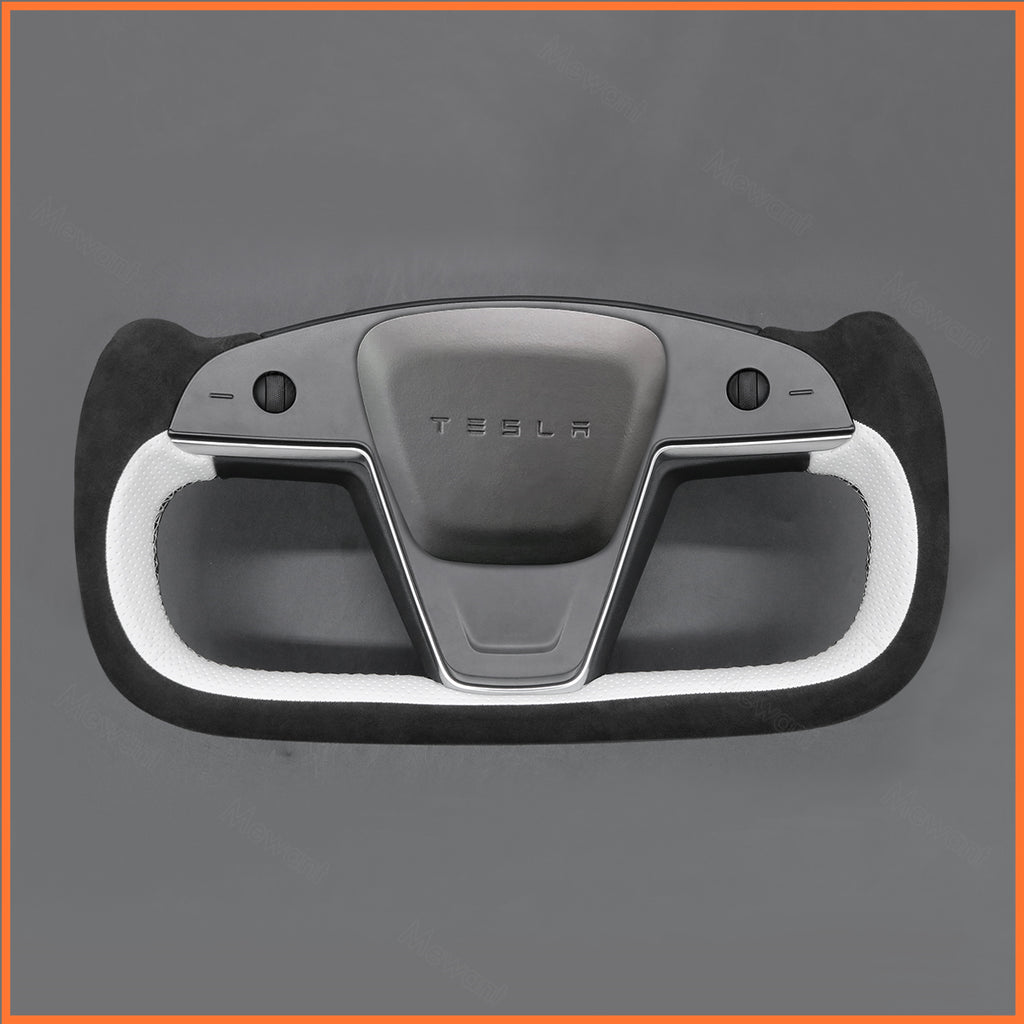 MEWANT Couvre Volant pour Yoke Lenkrad Tesla Model S 2022-2023 / Model X 2022-2023