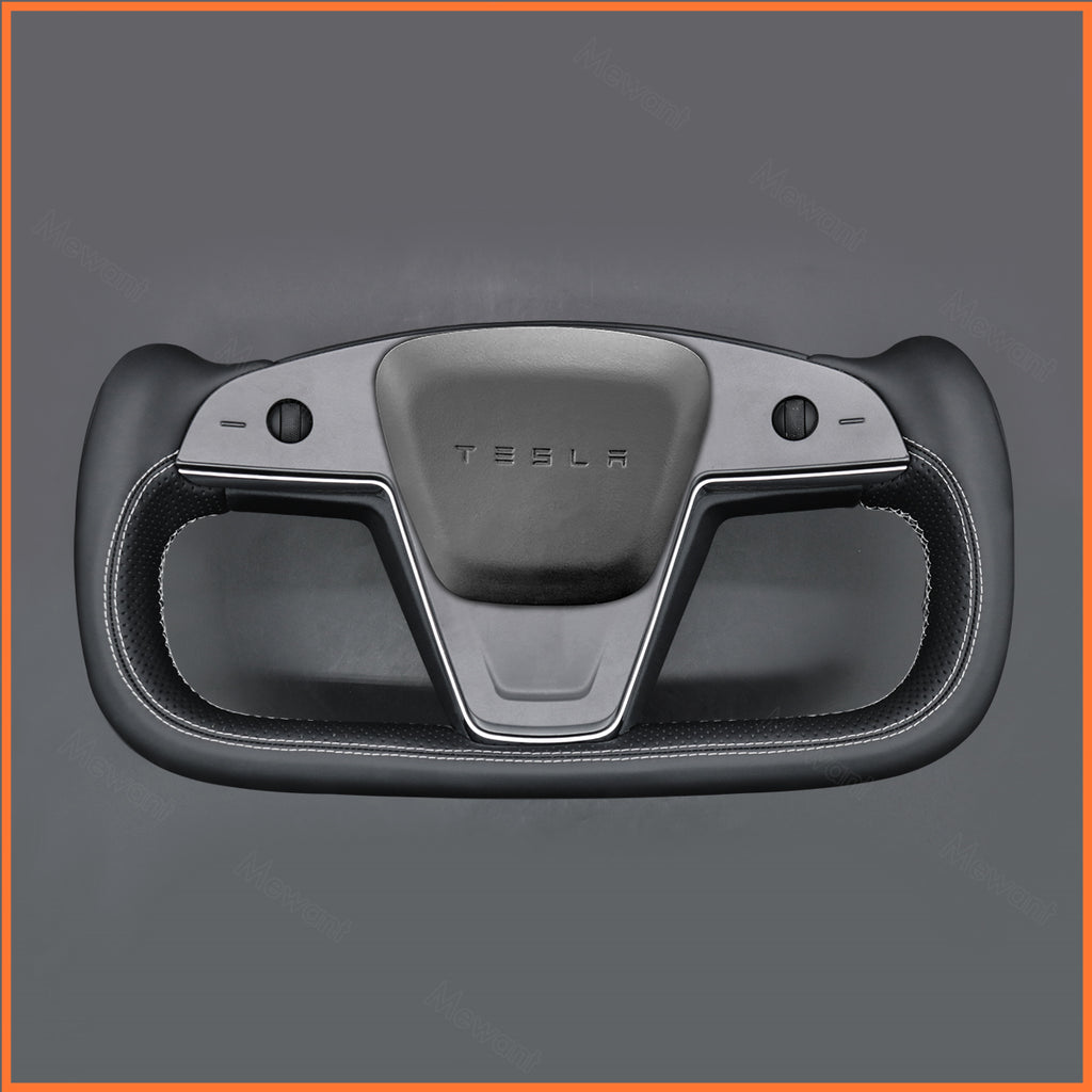 MEWANT Couvre Volant pour Yoke Lenkrad Tesla Model S 2022-2023 / Model X 2022-2023