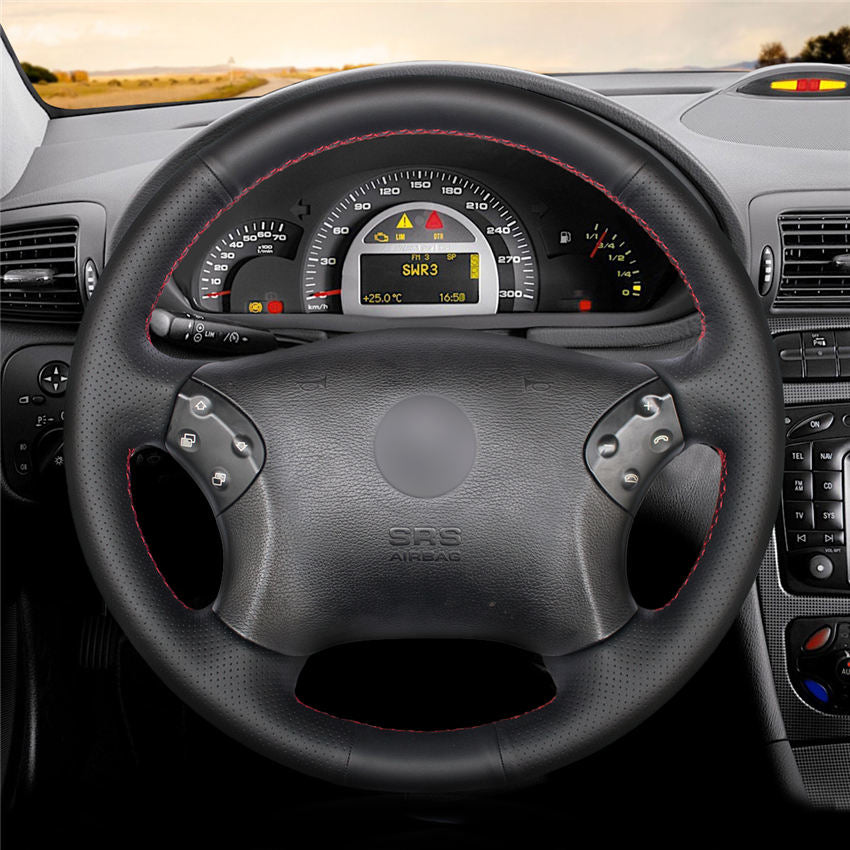 MEWANT Couvre Volant pour Mercedes-Benz C-Class W203 2001-2007 C32 AMG 2002-2003