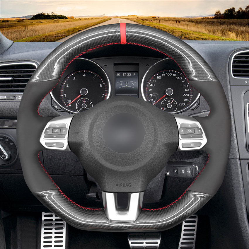 MEWANT Couvre Volant pour VW Golf 6 (VI) GTI Polo GTI Polo R-Line Scirocco CC Tiguan 2009-2014