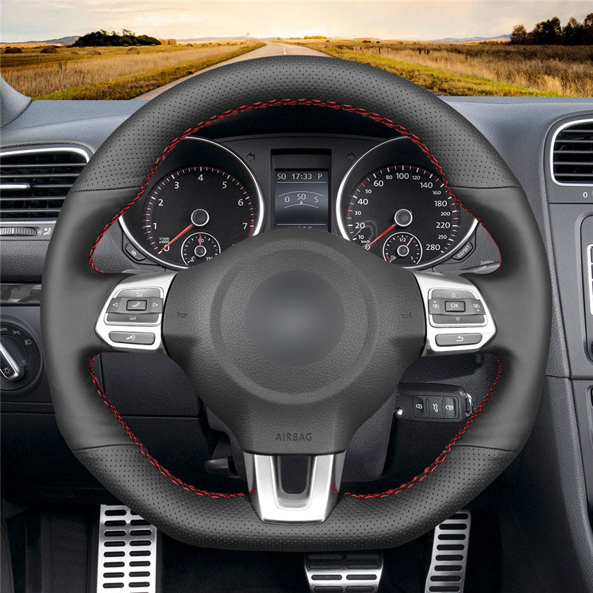 MEWANT Couvre Volant pour VW Golf 6 (VI) GTI Polo GTI Polo R-Line Scirocco CC Tiguan 2009-2014